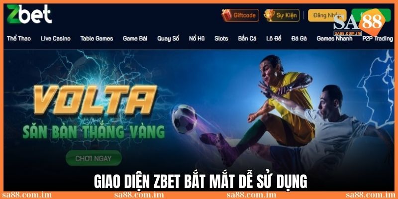 Game Zbet với giao diện bắt mắt dễ sử dụng 